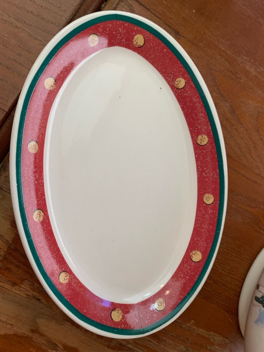 Vintage Royal Seasons Holiday Snowman Ceramic Gravy Boat and Dish Set - Red Tri - Picture 6 of 7